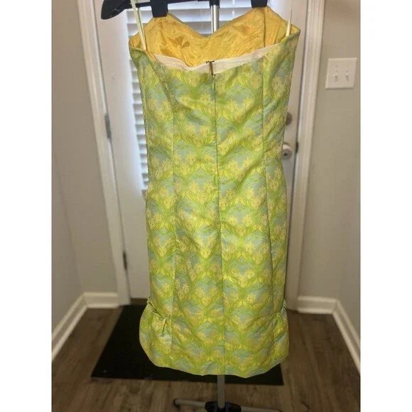 Vintage Marylou Bustier Corset Dress In A Floral Lily Print- Size 6 (fits small) - Picture 5 of 12